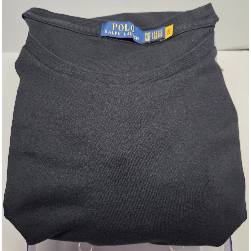 Polo Ralph Lauren Shirt Mens 3XB Big 3X Black with Flesh Pony - Soft Long Sleeve